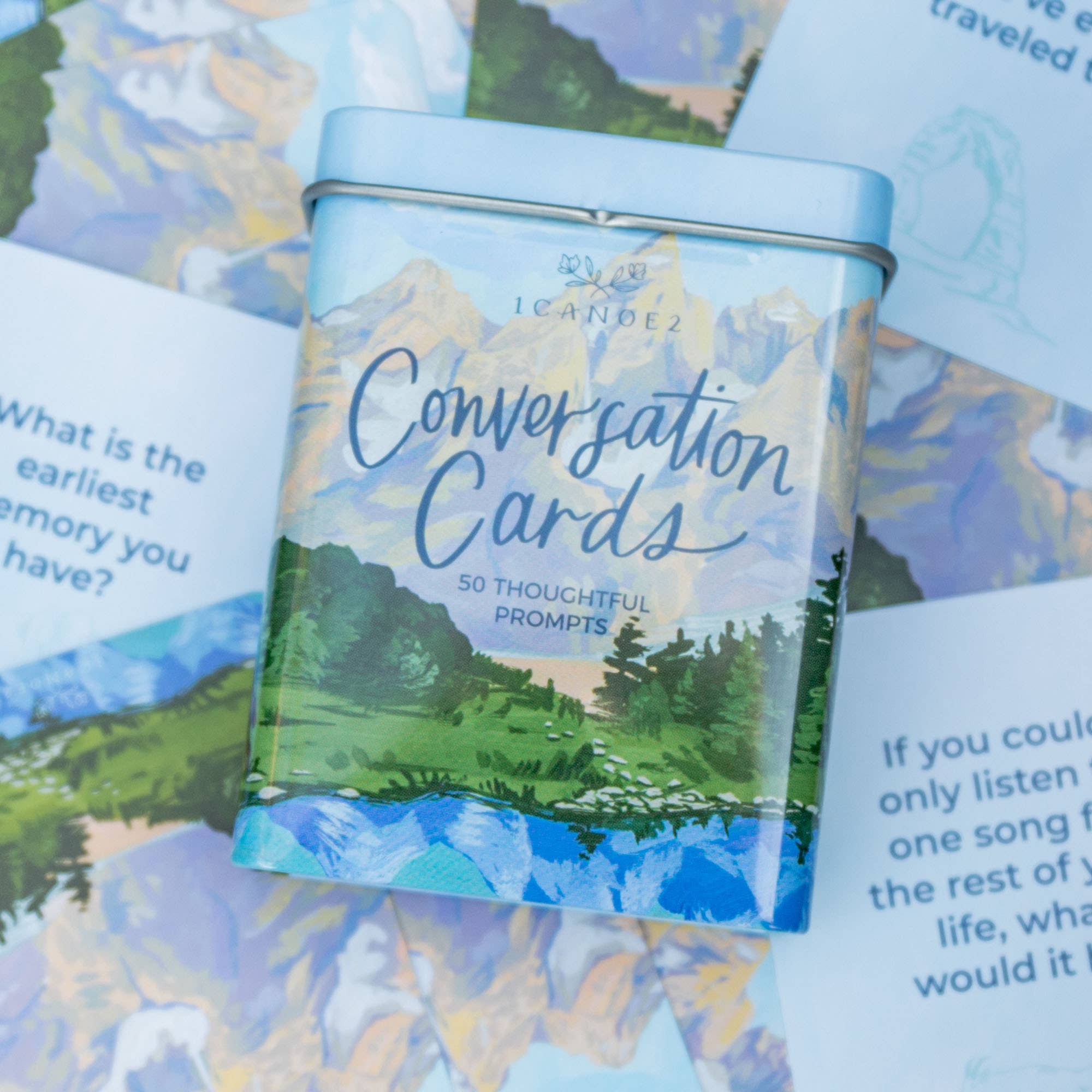 National Parks conversation cards in metal tin