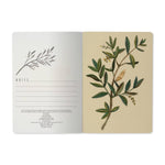 A5 soft-touch notebook with an olive branch cover design, detail view