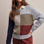 Colorblock Mixed Stripe Sweater in Blue Multi – 2