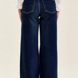 Judy Blue Petite LUX Retro High Waist Wide Leg Jeans in Twilight Blue