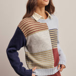 Colorblock Mixed Stripe Sweater in Blue Multi – 5