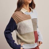 Colorblock Mixed Stripe Sweater in Blue Multi – 5