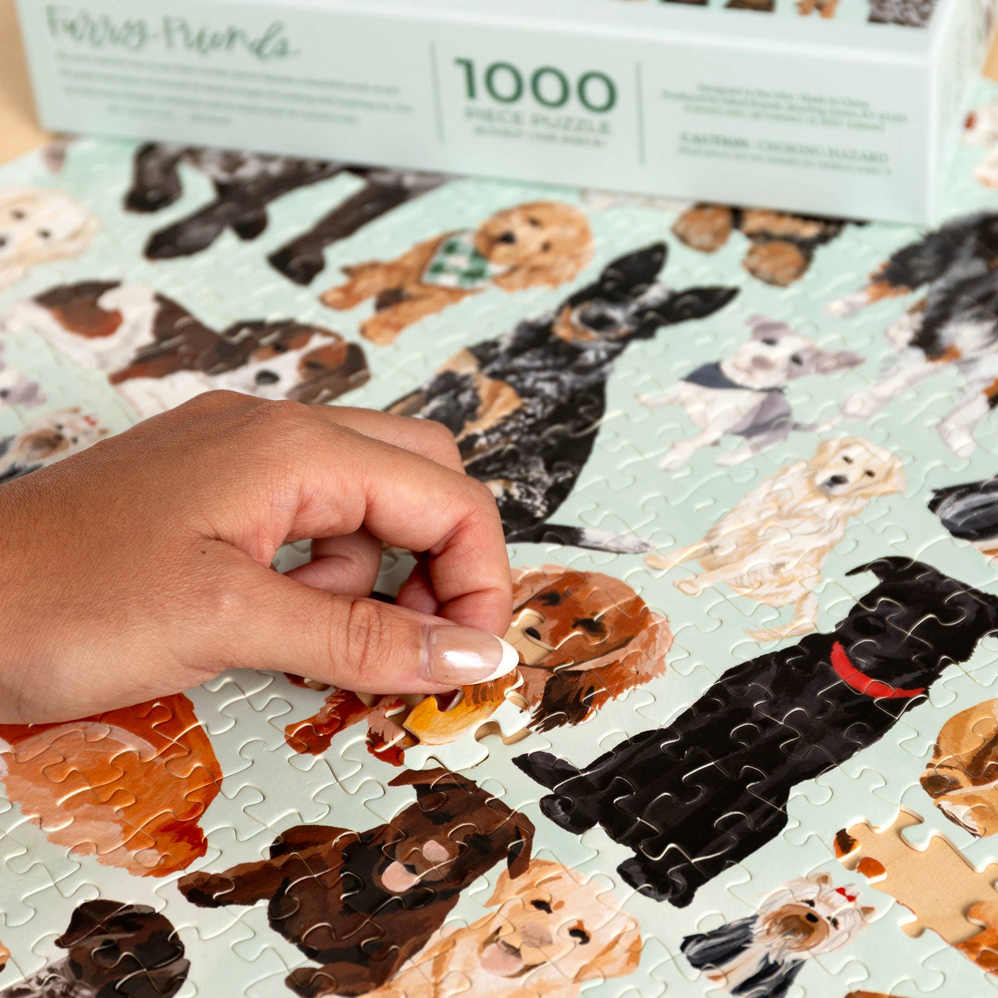 Furry Friends 1,000 piece dog breeds jigsaw puzzle, view 8 of 8