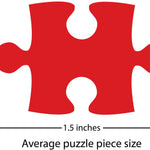 Average puzzle piece size about 1 inch by 1.5 inches