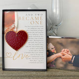 Two Became One Wedding Gift: Stained Glass Red Heart 7730