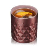 Viski Paragon Rocks Tumbler, Insulated Stainless Steel Whiskey Glass, Rose, 12 oz