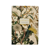 A5 ruled notebook with a green botanical cover design