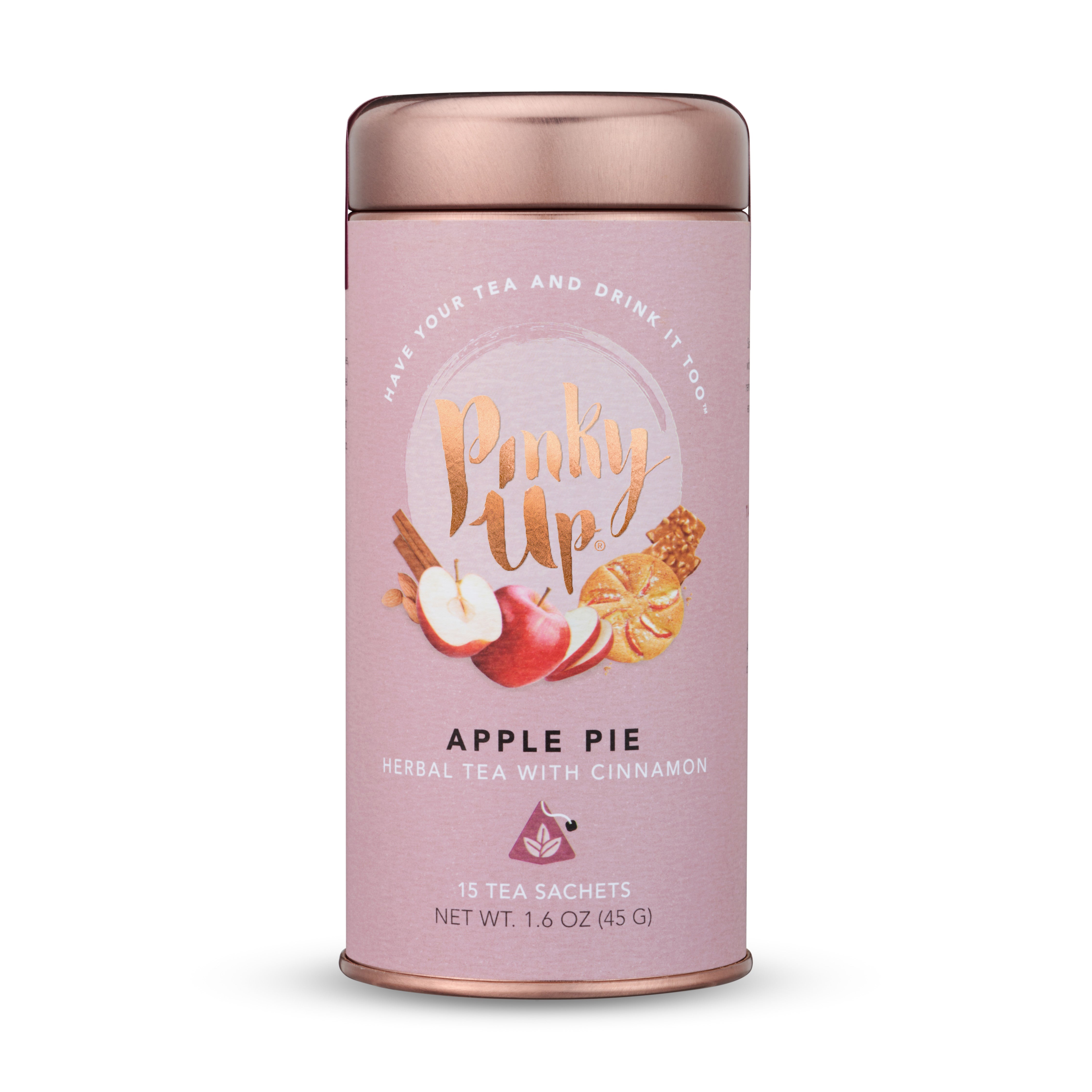 Pinky Up Apple Pie Herbal Tea, Compostable Pyramid Sachets, 15 Ct