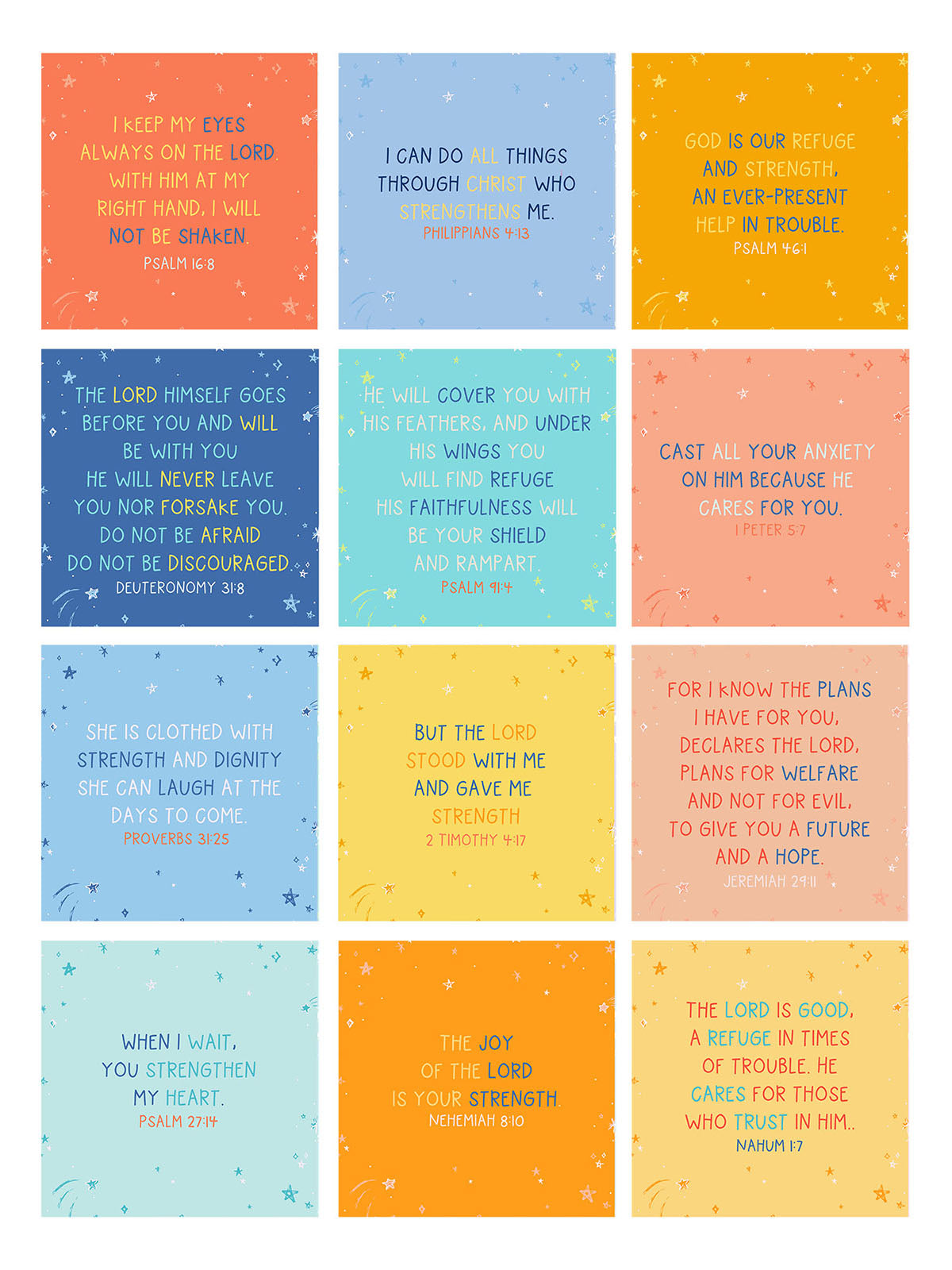 Verses for Strength Bible verse card set with display stand - view 3