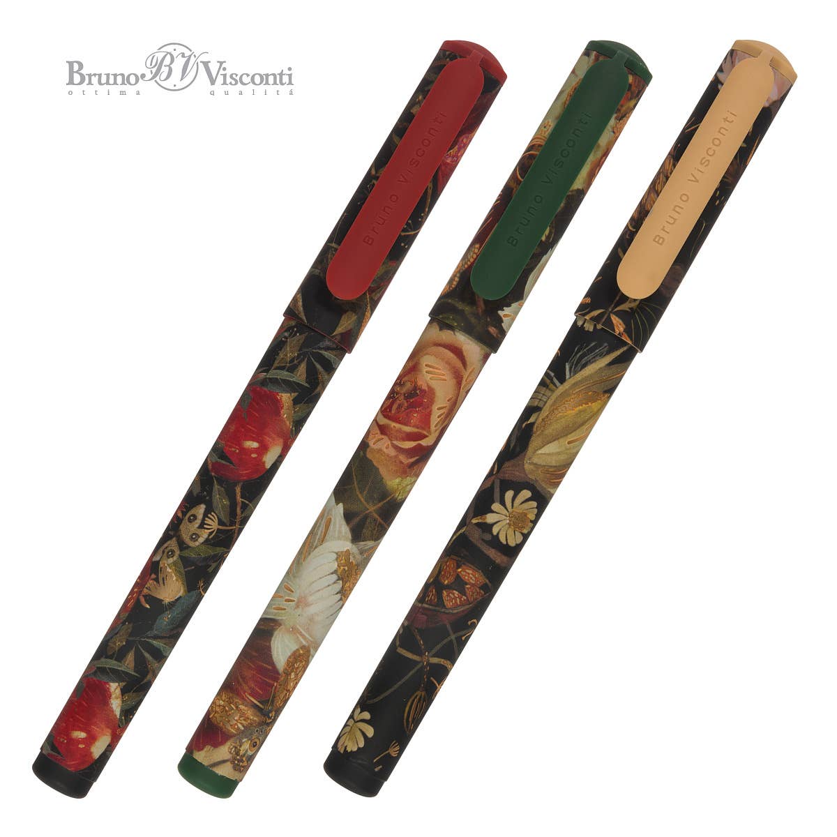 DreamWrite ballpoint pen with a Lush Flora illustrated barrel, detail view