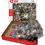 Horses, Horses, Horses puzzle box opened with bagged pieces and the finished image on the lid