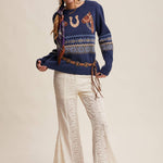 Western Horse & Horseshoe Sweater in Navy – 9