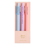 Grace Bible study pen set, three gel pens in light blue, purple and pink