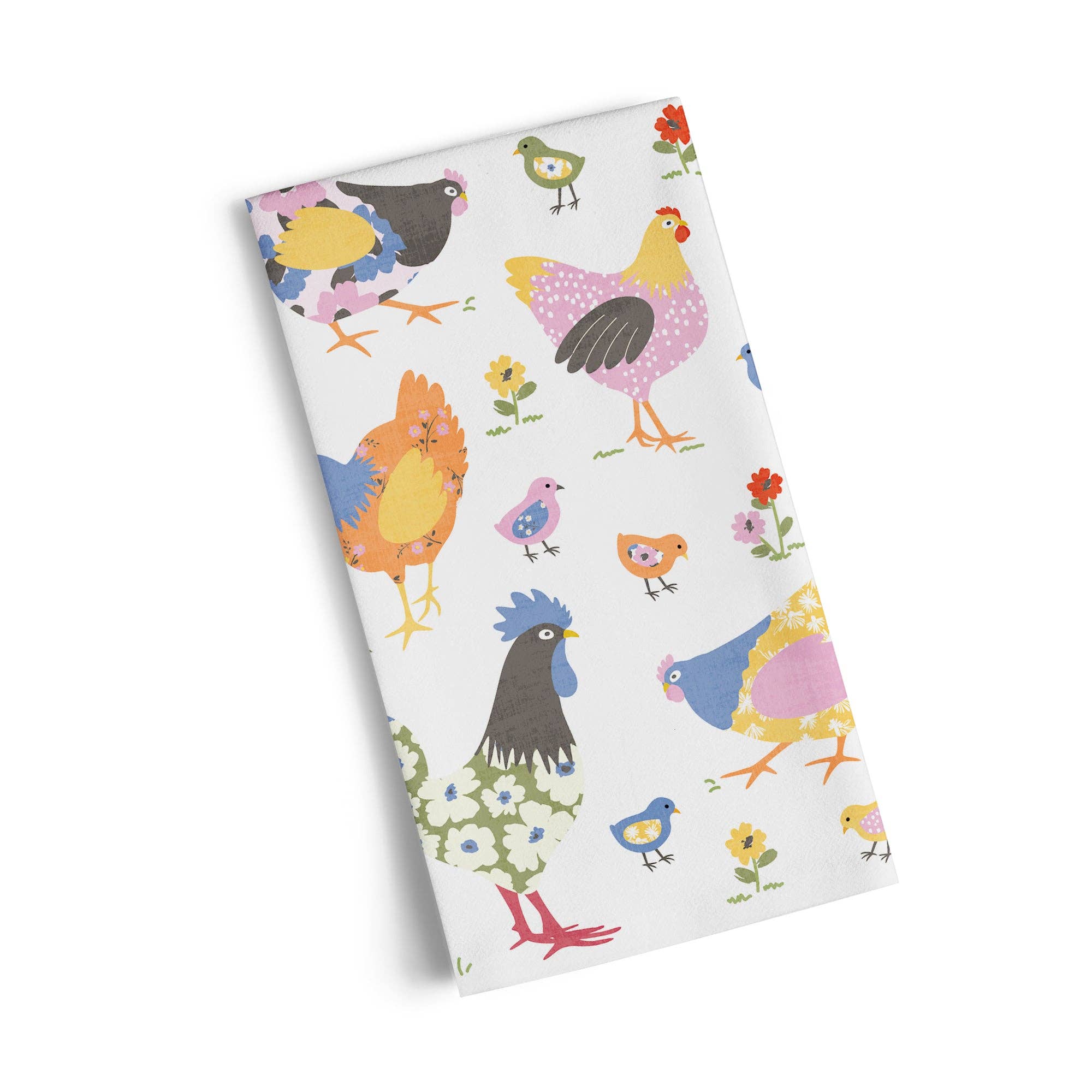 Hens and chicks 100% cotton kitchen tea towel, view 2