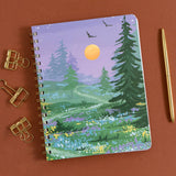 Twilight Garden floral spiral notebook