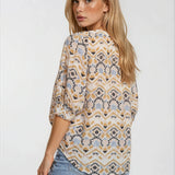 Bohemian geometric print top