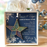 Peace & Hope Christmas Star Ornament, Stained Glass