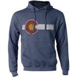 Colorado Hoodie - Unisex Classic Colorado Flag Heather Denim