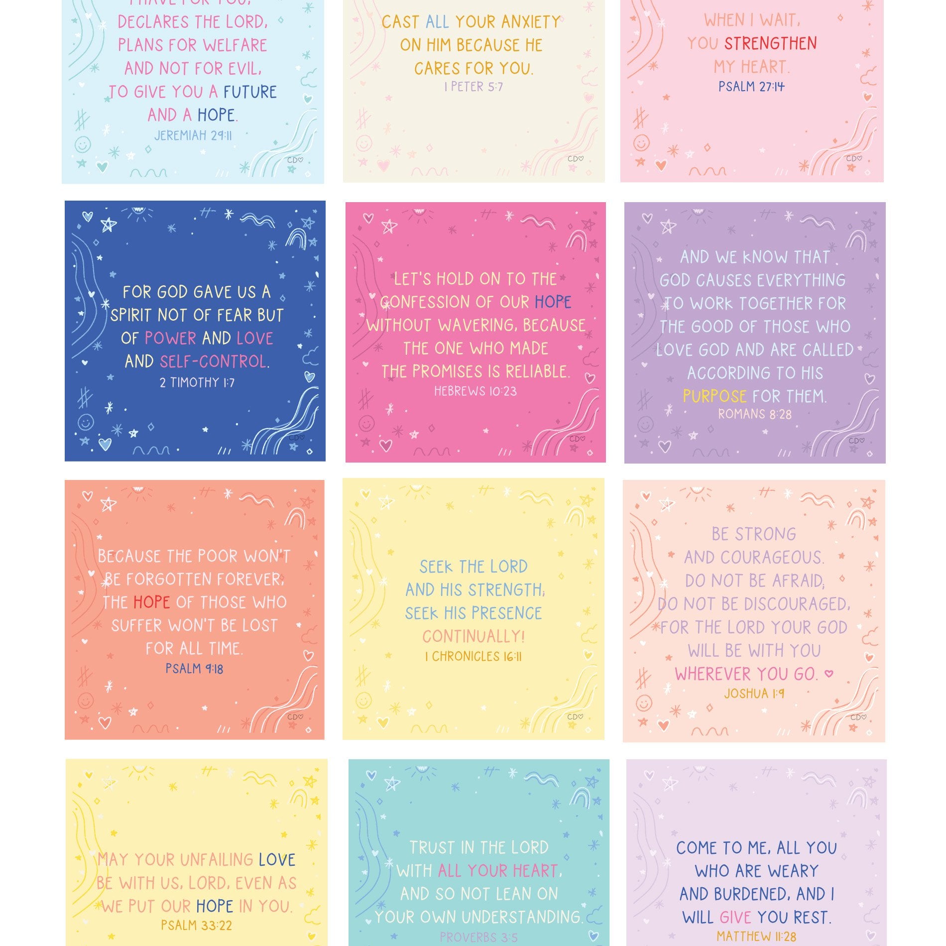 Verses for Hope Bible verse card set with display stand - view 2