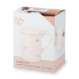 Pinky Up Annette Honeycomb Ceramic Tea Infuser Mug, 12 oz
