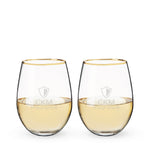 Twine Gilded Stemless Wine Glasses, Gold Rim