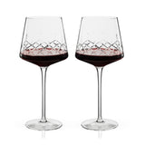Crystal Burgundy Wine Glass Set – 18 oz Lead-Free Red Wine Glasses (Set of 2)