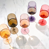 Viski Reserve Nouveau Crystal Wine Glasses, Topaz