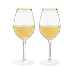 Twine Gilded Stemmed Wine Glasses, Gold Rim