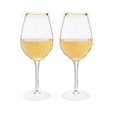 Twine Gilded Stemmed Wine Glasses, Gold Rim