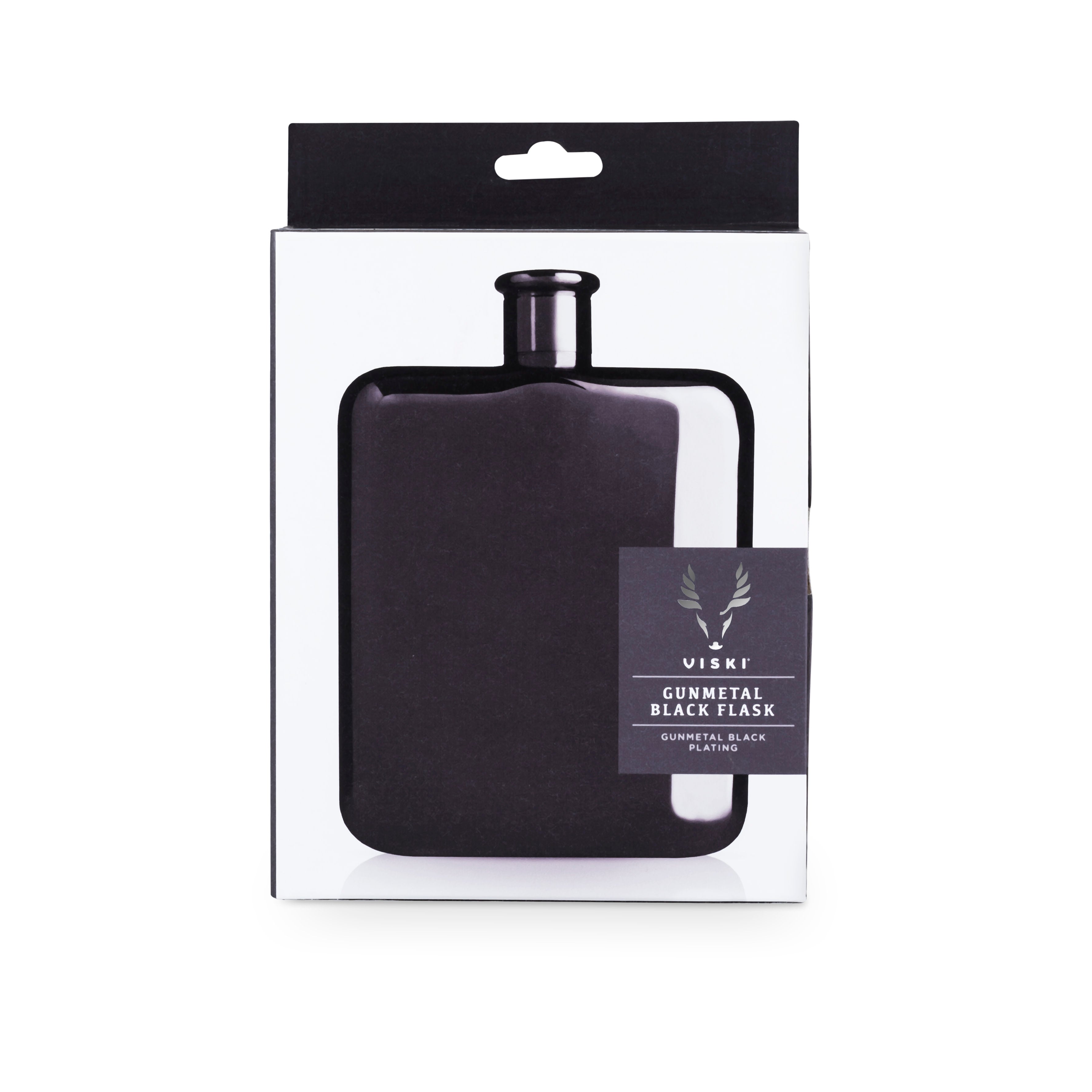 Viski Gunmetal Stainless Steel Hip Flask