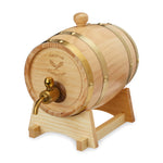 Foster & Rye Wooden Whiskey Barrel Drink Dispenser, 750mL