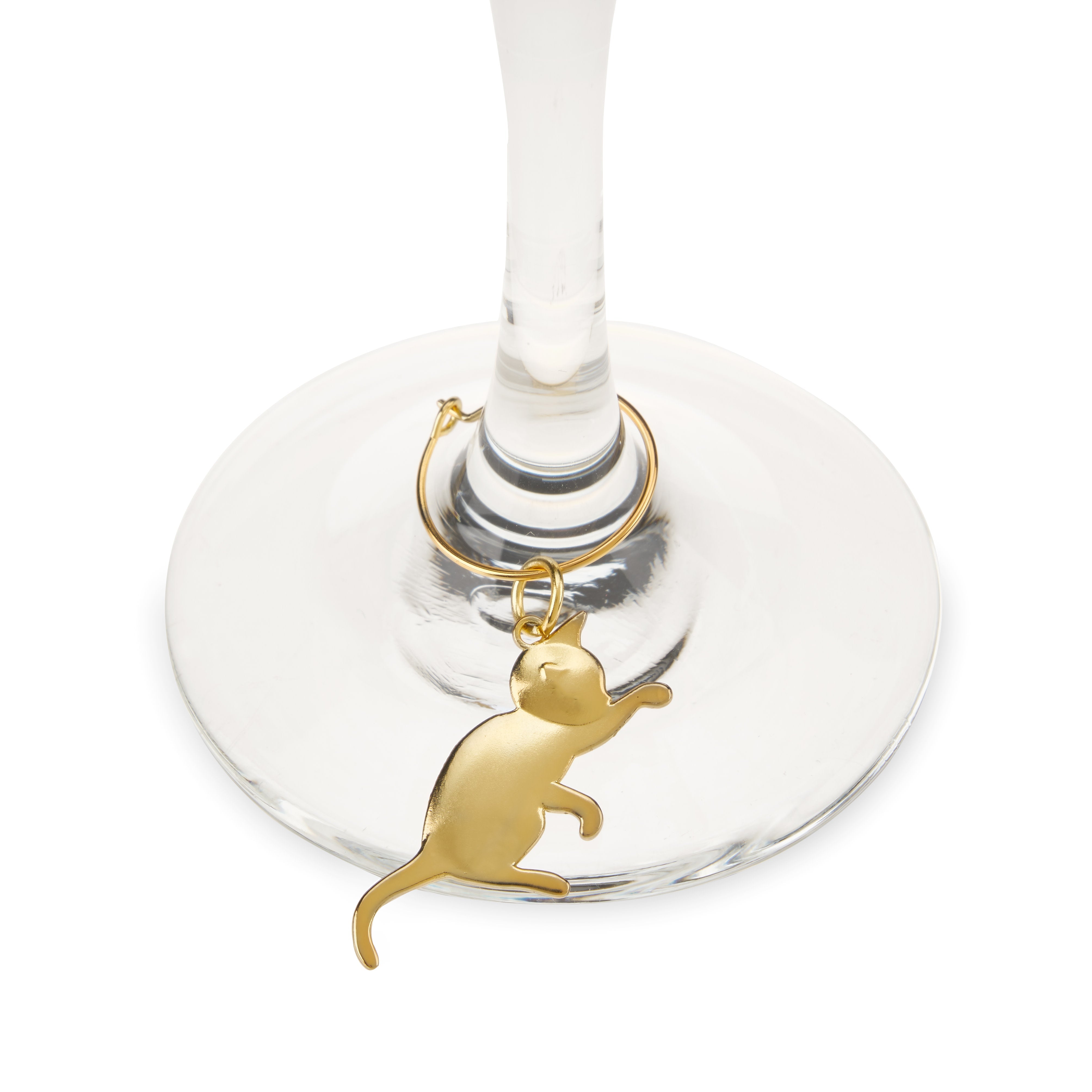 Twine Cat Lovers Gold Wine Charms