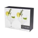 Viski Raye Angled Crystal Gin & Tonic Glasses, Lead-Free Crystal, Set of 2, 14 oz