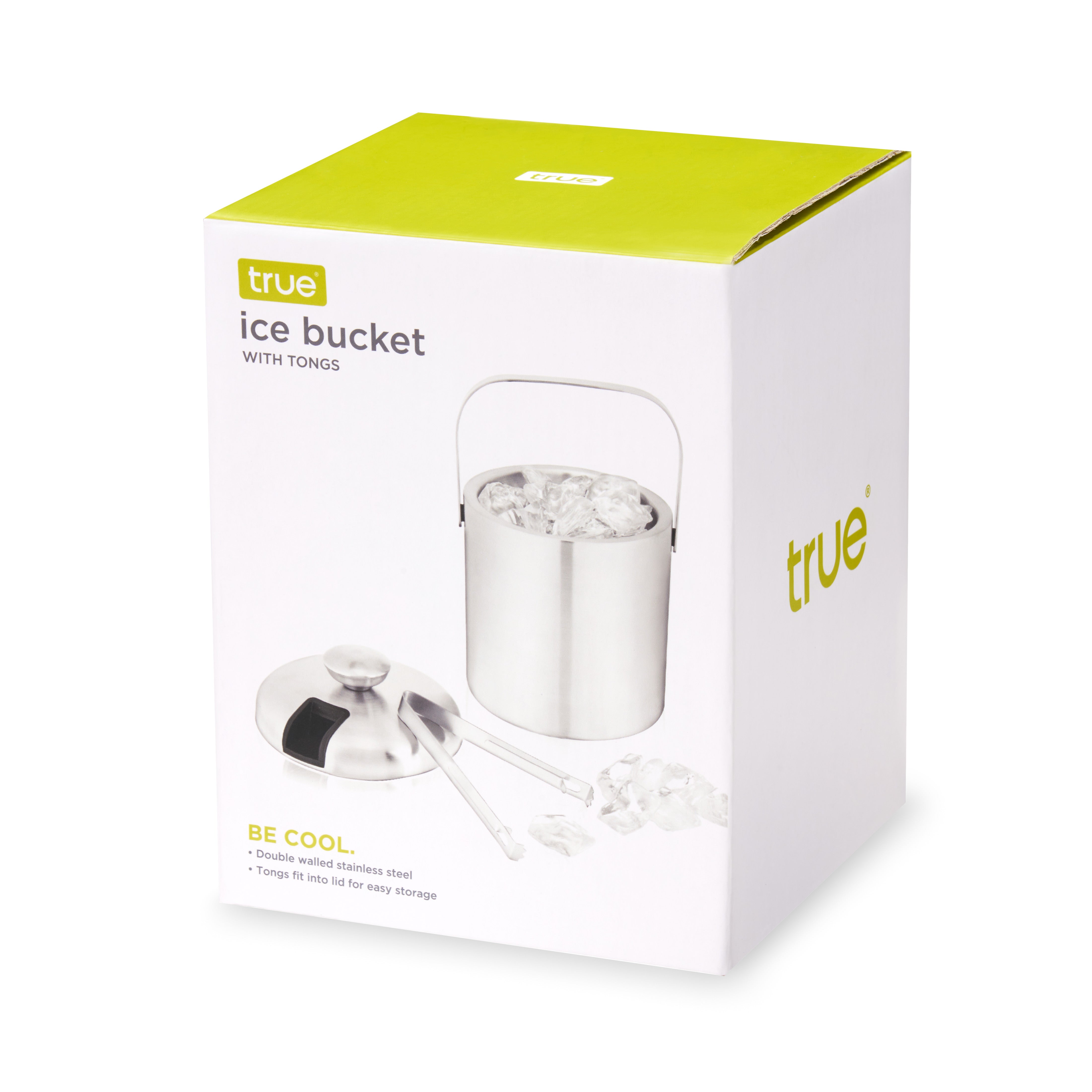 True Double-Wall Stainless Steel Ice Bucket with Tongs