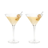 Viski Raye Stemmed Crystal Martini Glasses, set of 2