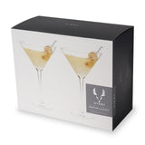 Viski Raye Stemmed Crystal Martini Glasses, Lead-Free Crystal, Set of 2, 9 oz
