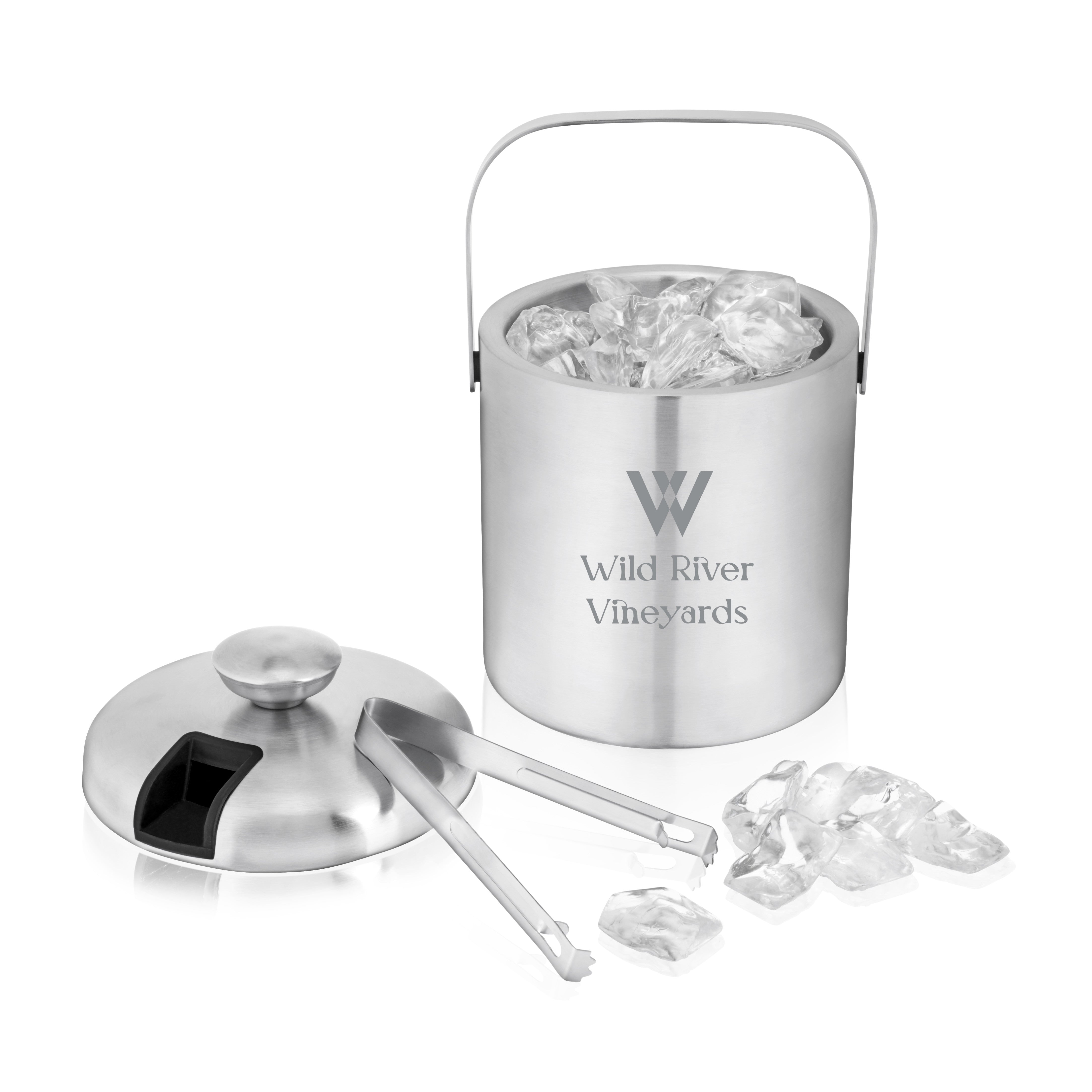 True Double-Wall Stainless Steel Ice Bucket with Tongs