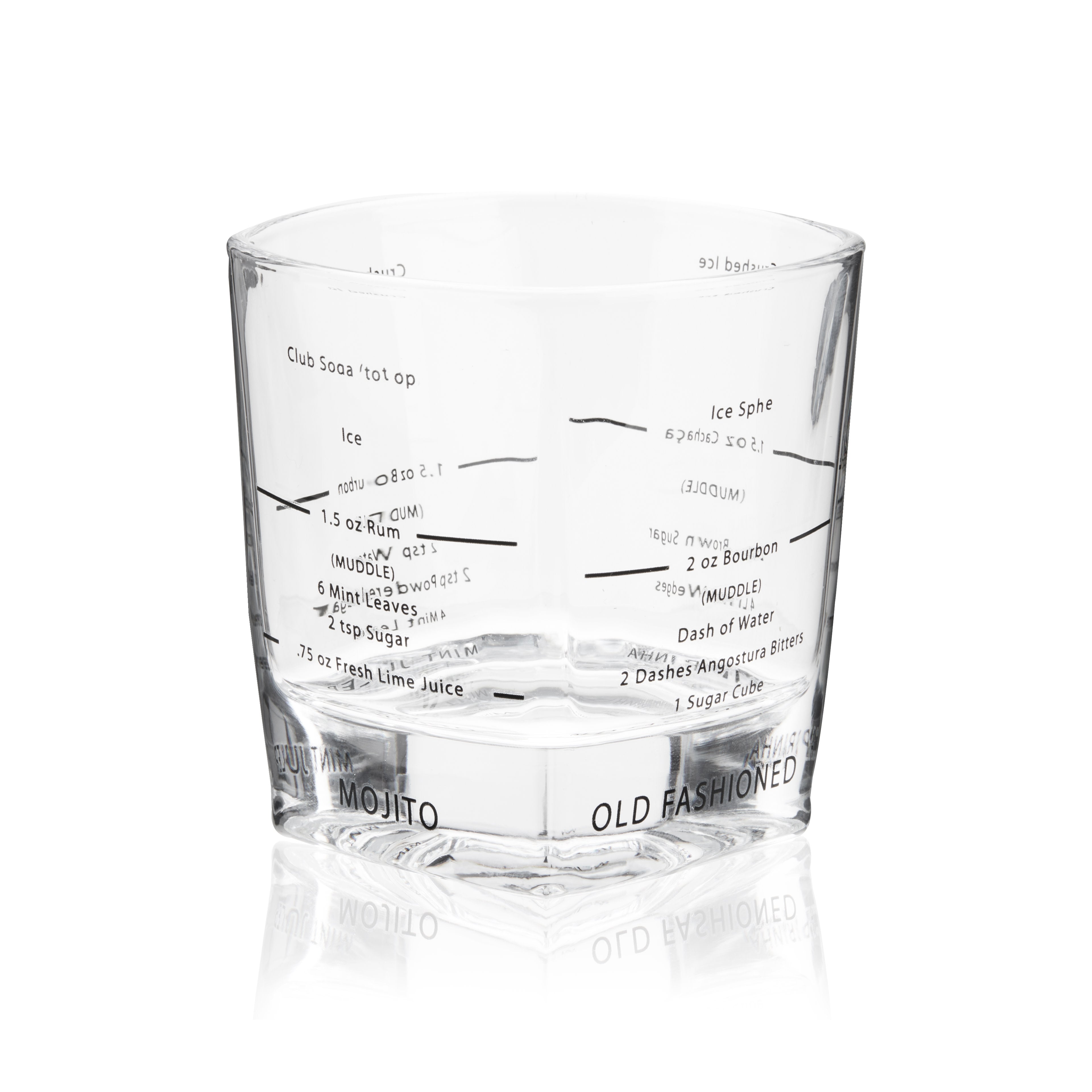 True Recipe Rocks Glasses with Cocktail Recipes