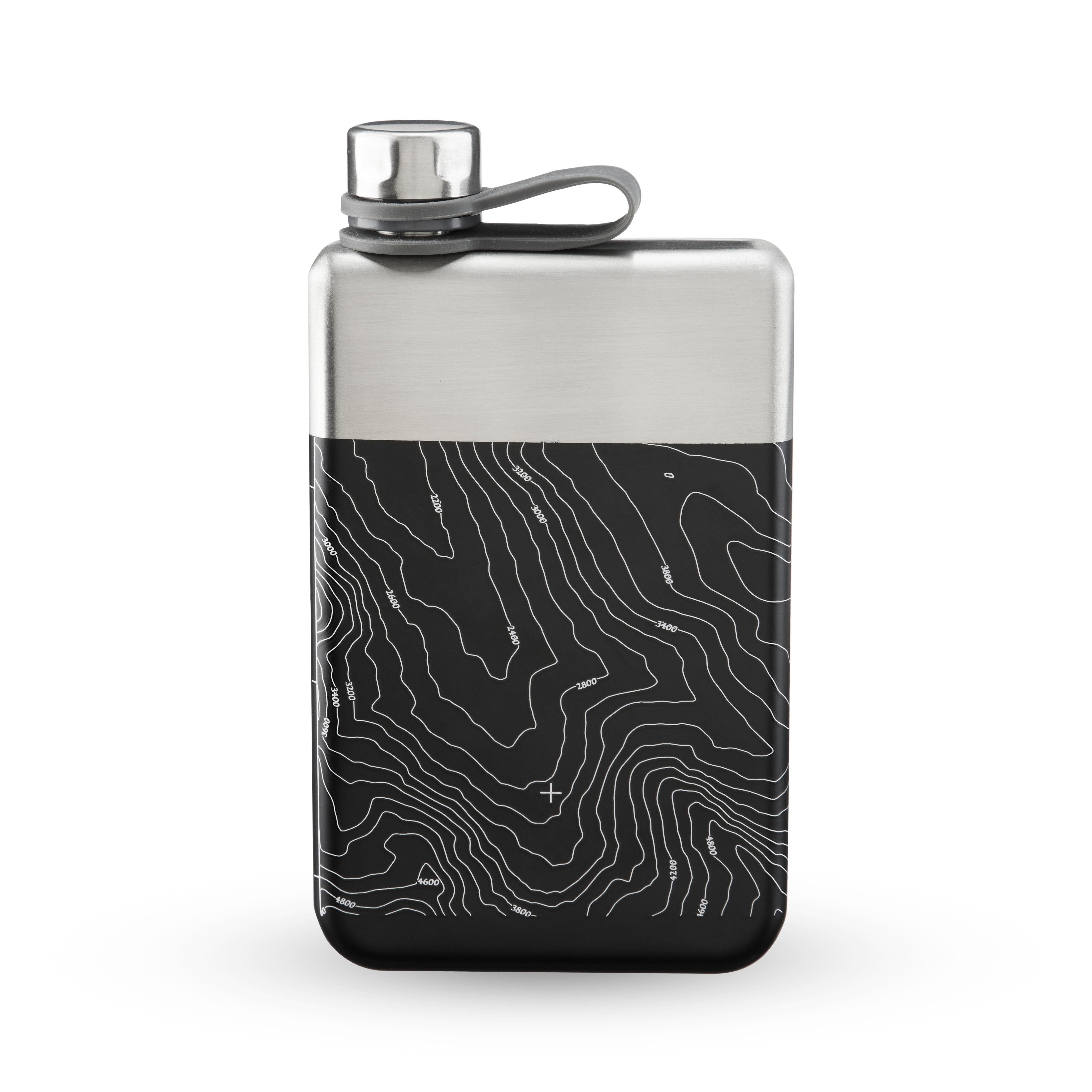 Foster & Rye Topographic Stainless Steel Flask, 8 oz