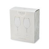 Twine Gilded Stemmed Wine Glasses, Gold Rim