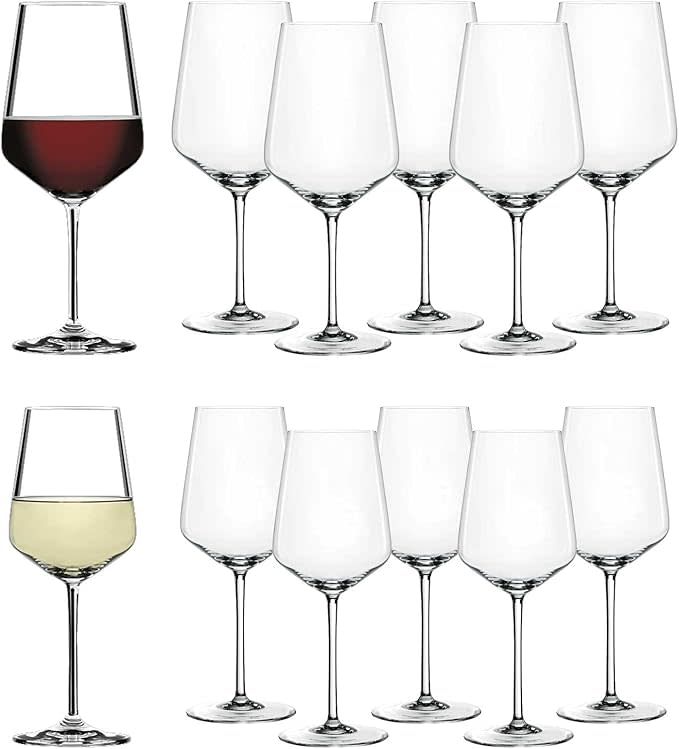 Spiegelau Style Red and White Wine Glasses, Set of 12