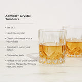 Crystal Whiskey Rocks Glass Set – Scotch Tumblers (Set of 2)