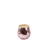 Bridgewater Sweet Grace candle in a faceted metallic pink jar with cream soy-blend wax, on a white background