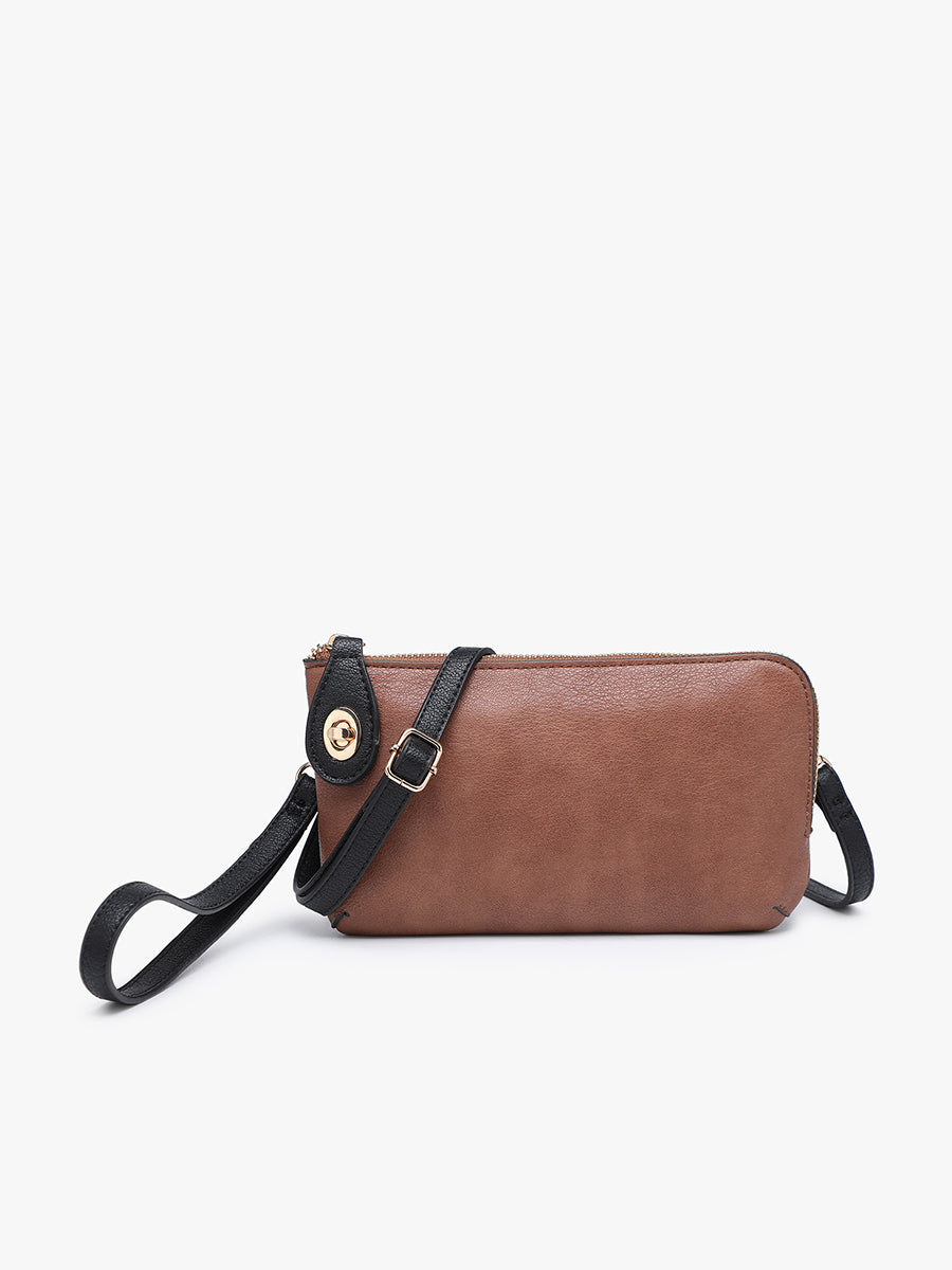 Kendall Crossbody Wristlet - Brown/Black