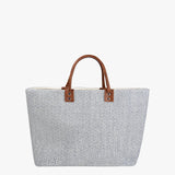 Hazel Straw Tote Bag – Navy Large Aztec Woven Beach & Market Tote