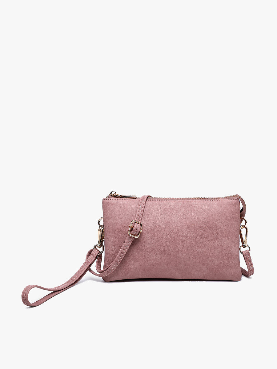 Riley Vegan Crossbody Wristlet in Dark Rosewood