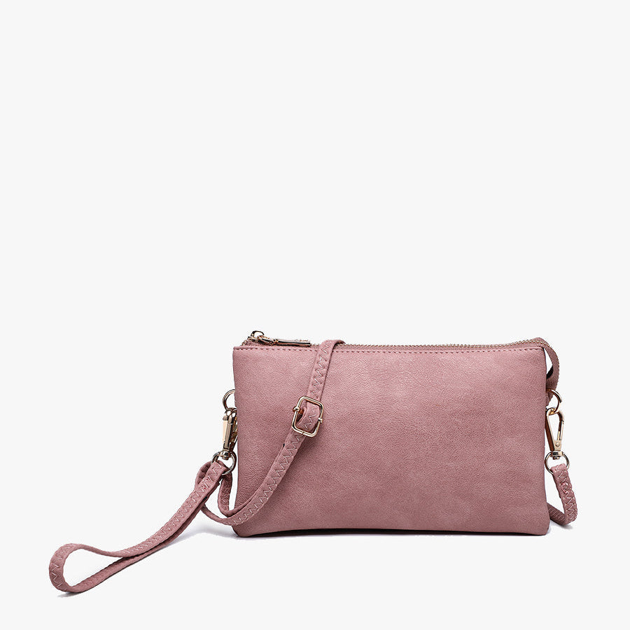 Riley Vegan Crossbody Wristlet in Dark Rosewood