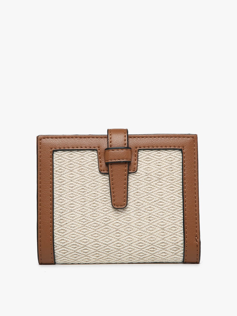 Bessie Woven Bifold Vegan Wallet in Diamond Ivory
