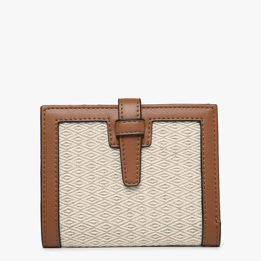 Bessie Woven Bifold Vegan Wallet in Diamond Ivory