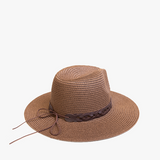 Mary Straw Fedora chain band detail